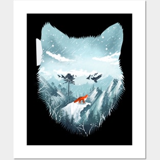 Red Fox in the Wild Winter Posters and Art